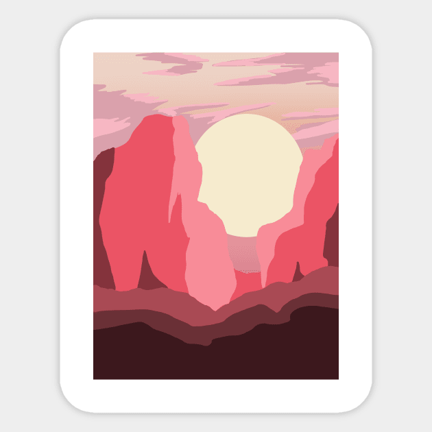 Pink Rocky Mountains Sticker by Emma Grace